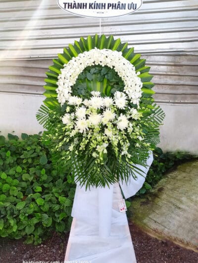 Hoa viếng đám tang lan hạ cúc trắng giá rẻ