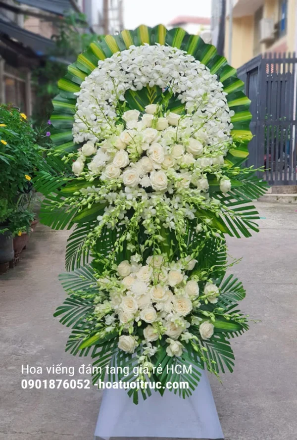 Hoa chia buồn lan hạ 2 tầng