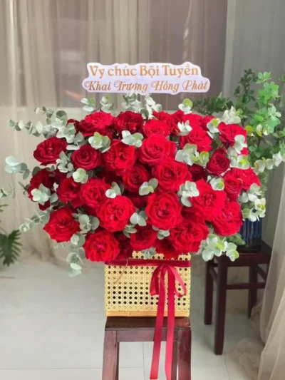 Hoa tặng khai trương hồng phát để bàn rẻ